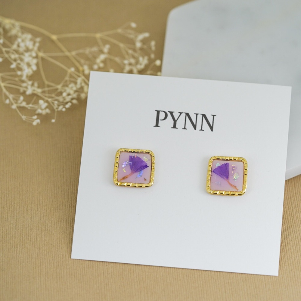 Botanical handmade earrings, real flowers earrings